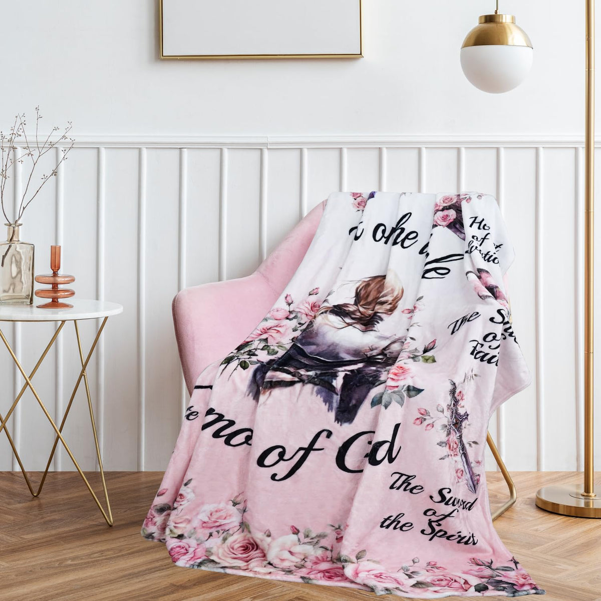 solid can Christian Gifts for Women Throw Blankets 60"x50" The Whole Armor of God Blanket Baptism Gifts Inspirational Religious Faith Bible Verse Gift