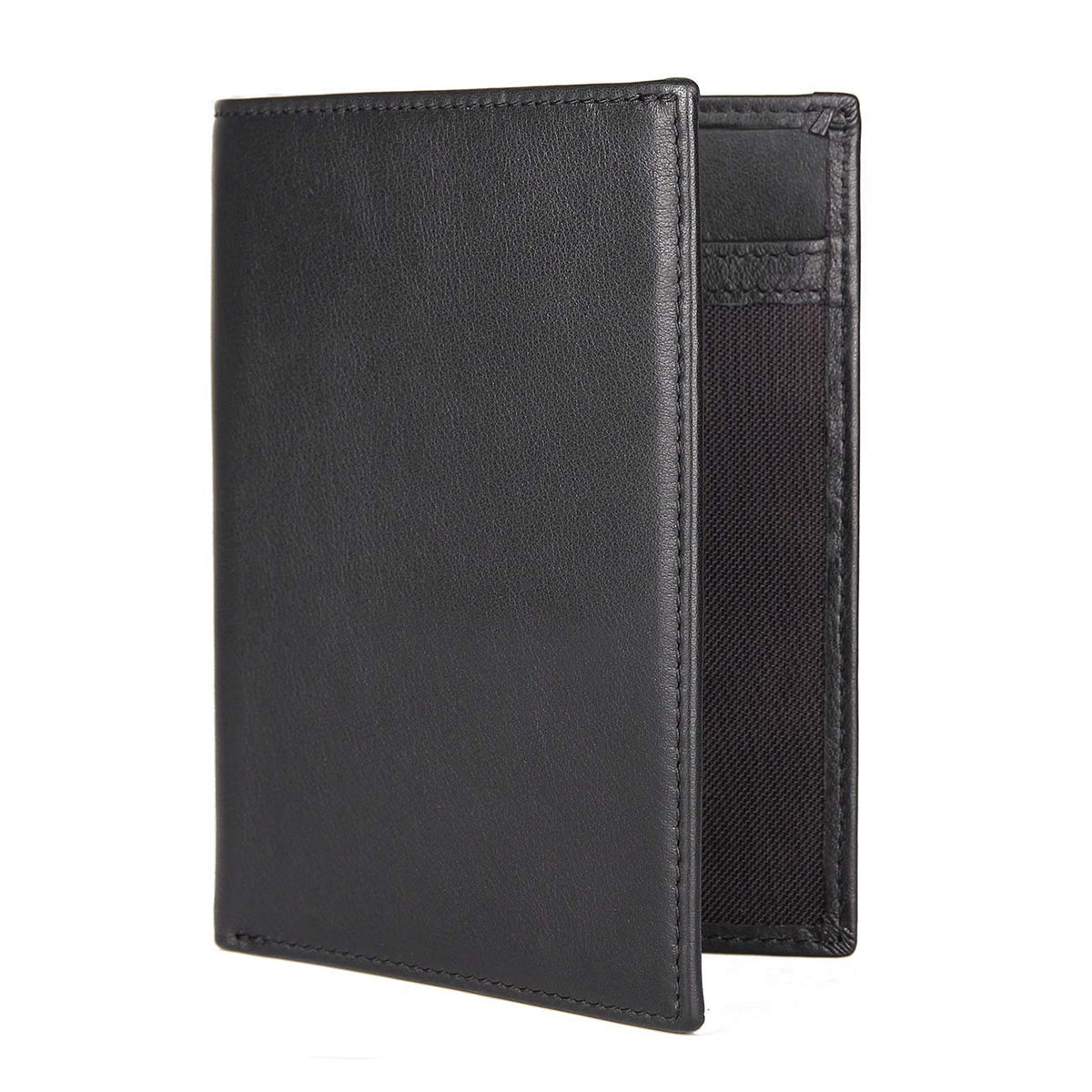 Polare RFID Blocking Napa Leather Passport Holder Travel Wallet For Men and Women (Black)