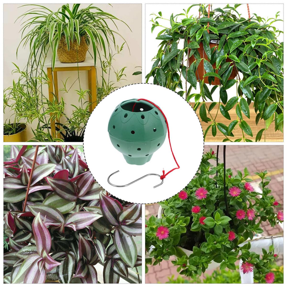 Sosoport 5pcs Multi-Hole Strawberry Planter Pots for Succulents and Orchids, Plastic Indoor Gardening Grow Pots with Side Openings for Seed Starting and Hanging Plants