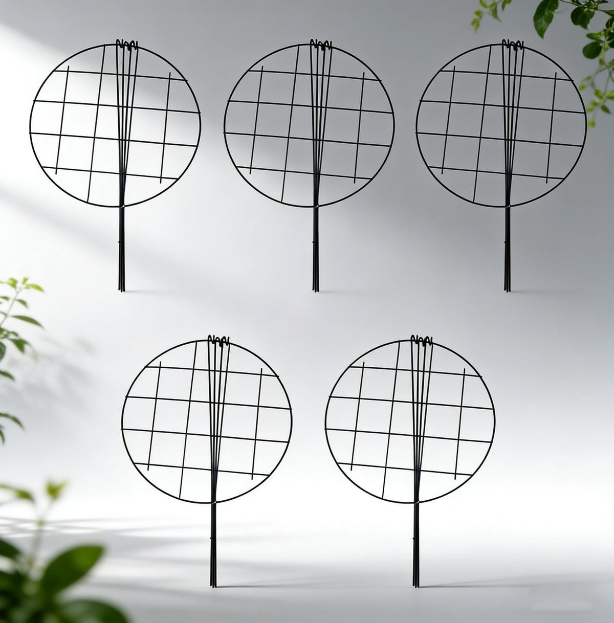 MTB Supply 5 Pack 16 x 24 inch Peony Cages,Grow Through Plant Support Stakes, Flower Support Hoops Heavy Plants Brace Rings