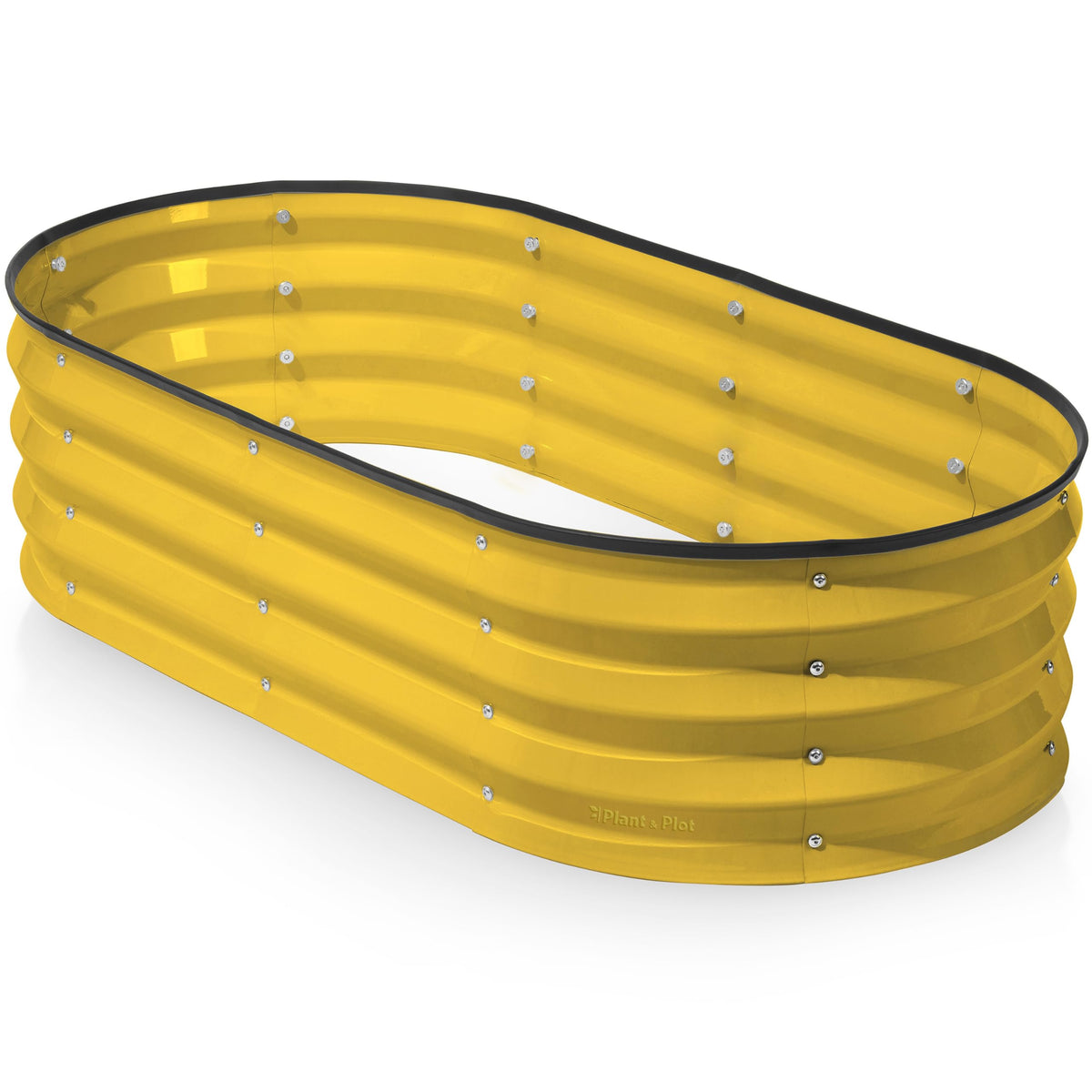 Plant & Plot Galvanized Raised Garden Beds Outdoor // 4×2×1 ft Planter Raised Beds for Gardening, Vegetables, Flowers (Yellow) // Large Metal Garden Box