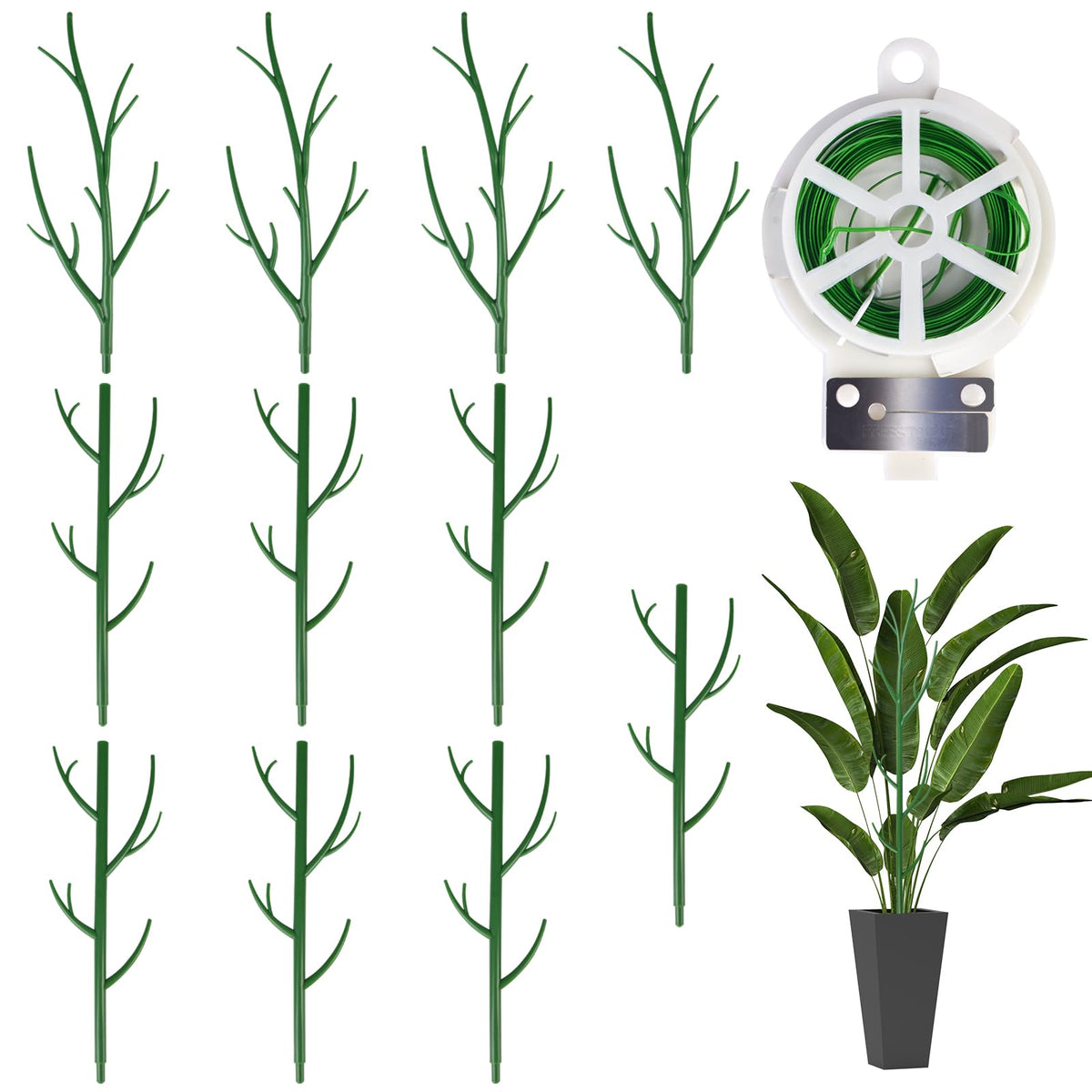 letesult 11 Pack Monstera Plant Support - 71.4" Plant Support Stakes for Indoor Plants Sticks Support Tall Indoor Plant Stakes with Twist Ties Stackable Plant Stem Support for Monstera Plants