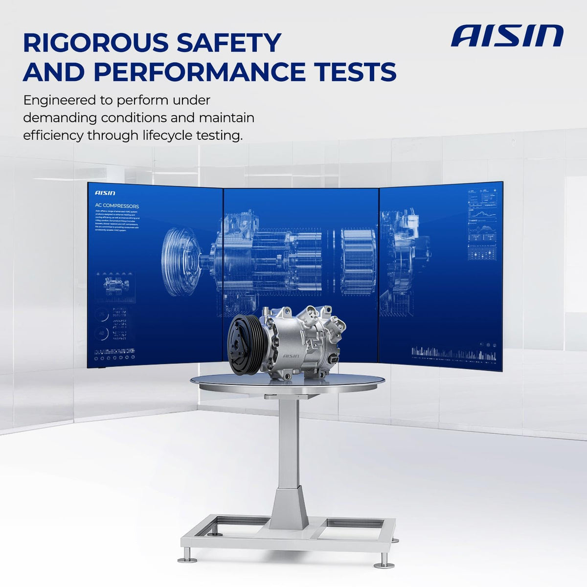 AISIN AFTERMARKET ACCCH-00769 Air Conditioner AC Compressor - Compatible with Jeep Compass 2009-2017, Patriot 2009-2017, Dodge Caliber 2009-2012 - with 6-Pulley Groove, with Clutch