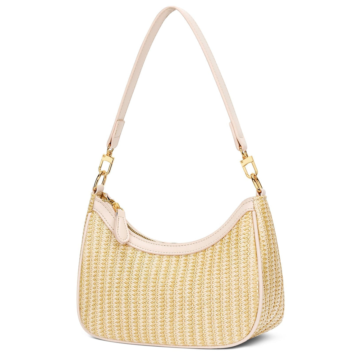 KKXIU Summer Straw Beach Woven Shoulder Bag Vacation Clutch Purses for Women Hobo Tote Handbags (Beige1)