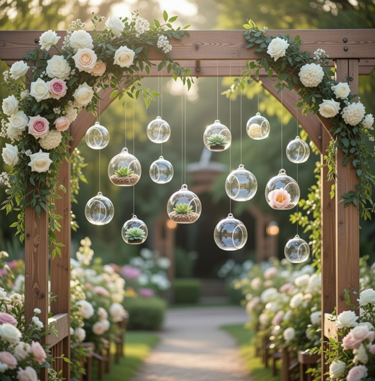 GlikCeil 12 Pcs 5.3'' 3.9'' 3.15'' Hanging Glass Tealights Candle Holder Large Globes Fillable Plant Clear Terrarium Orbs Air Plants Holder with Fishing Line Wedding Centerpiece Tree Decor