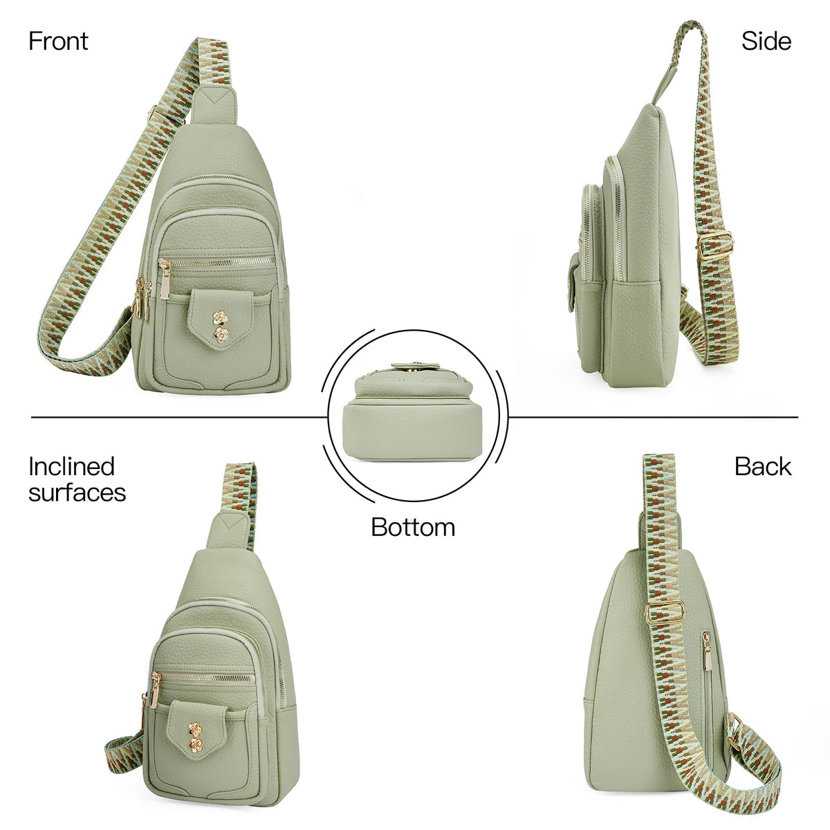 GAEKEAO Sling Bag Crossbody Bags for Women Vegan Leather Fanny Pack Chest Travel Anti Theft Purse Shoulder Bag handbags Gifts