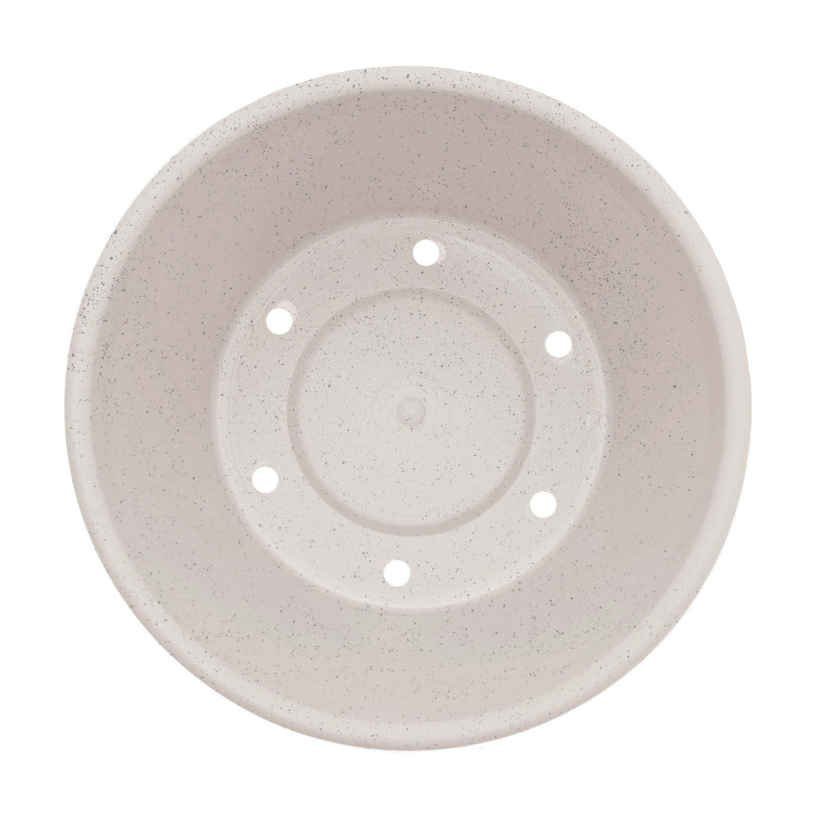 Bloem Terra 8" Diameter Round Vanilla Bean Resin Planter Pot with Drainage Holes for Indoor and Outdoor Gardening