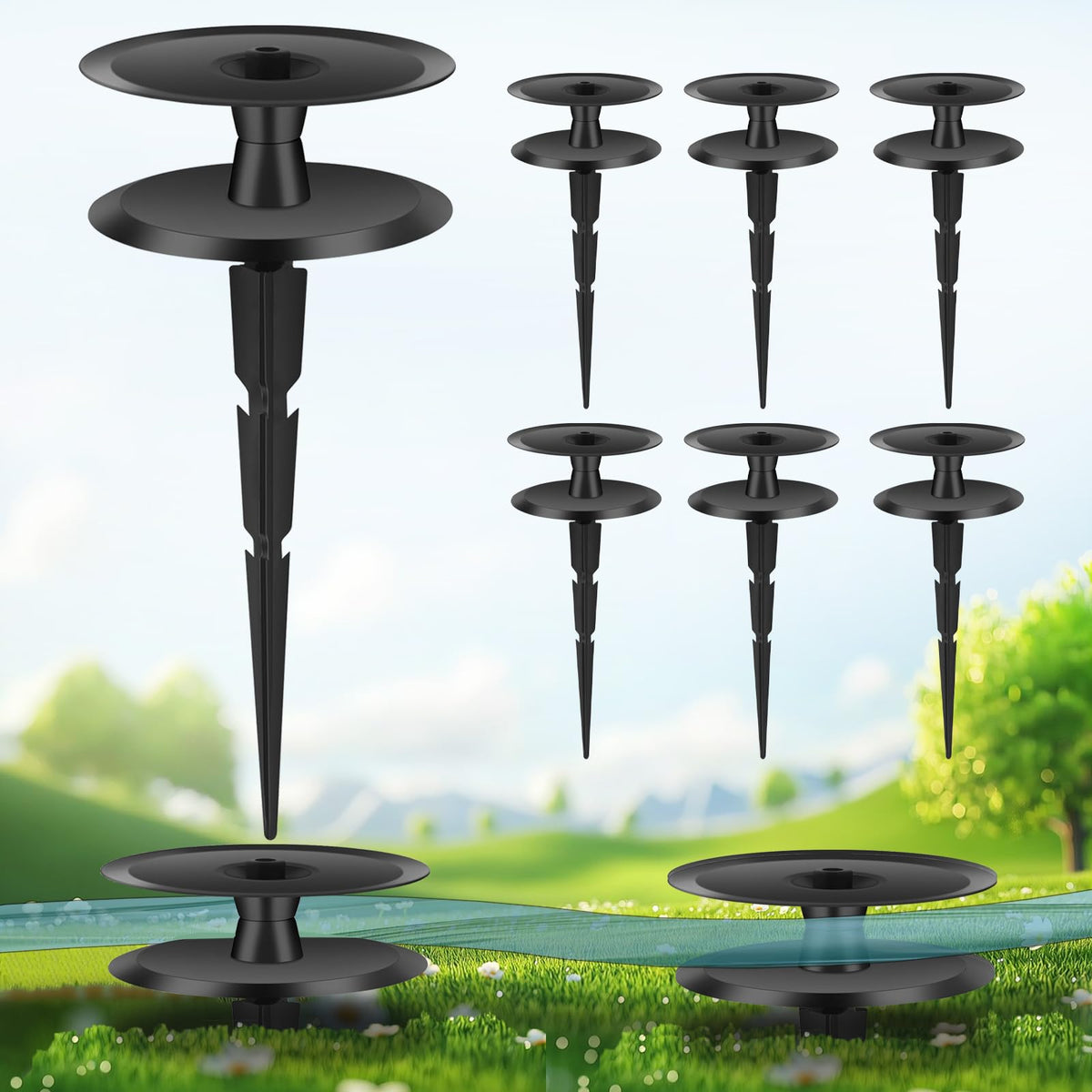 6PCS Metal Garden Hose Guide Spike, Hose Guides for Garden Heavy Duty, Cast Iron Garden Hose Guides for Outside, Rustproof Coated Hose Guide Stakes for Lawn & Yard, Plant & Flower Bed Protection