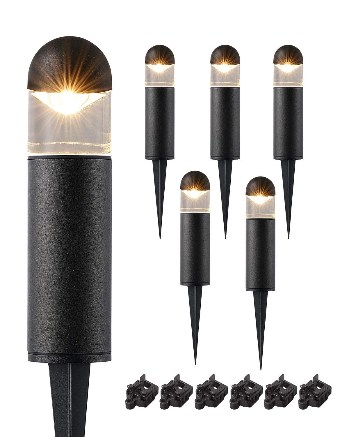 EDISHINE Low Voltage Landscape Lighting, 12V 3W, 3000K Warm White, Waterproof Electric Bollard Lights, Black, Model LNX1501LX-01