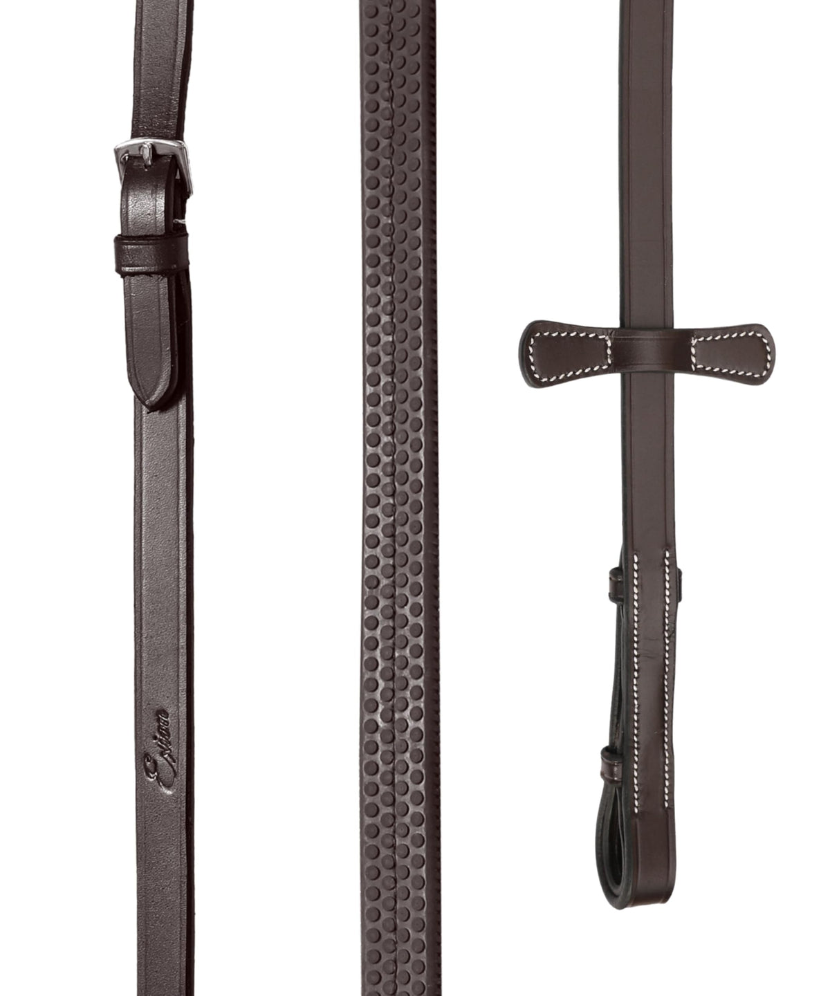 Exion ‘Astra’ Sidepull Bitless Bridle for Horses – Fancy Stitched Padded Leather with Anti-Pressure Crown, Rubber Reins, Stainless Hardware – Black, Brown, Oak | Cob, Full, Oversize, Pony