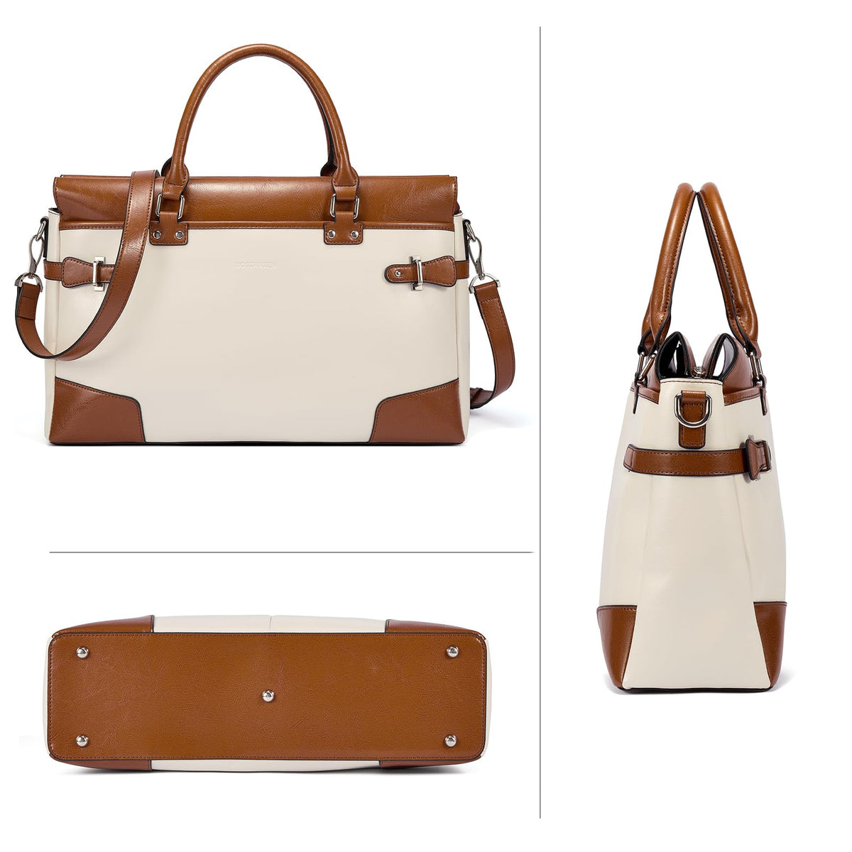 BOSTANTEN Briefcase for Women Leather Laptop Bag 15.6 inch Computer Messenger Office Business Work Tote