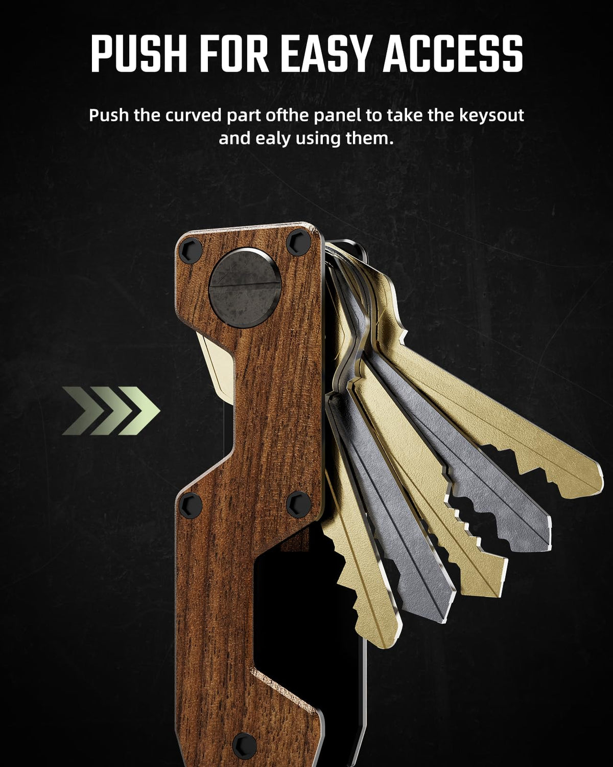 MINBERAND Key Organizer Compact Key Holder Metal Key Chain Minimalist key case key holder for keychain Secures 1-5 Keys
