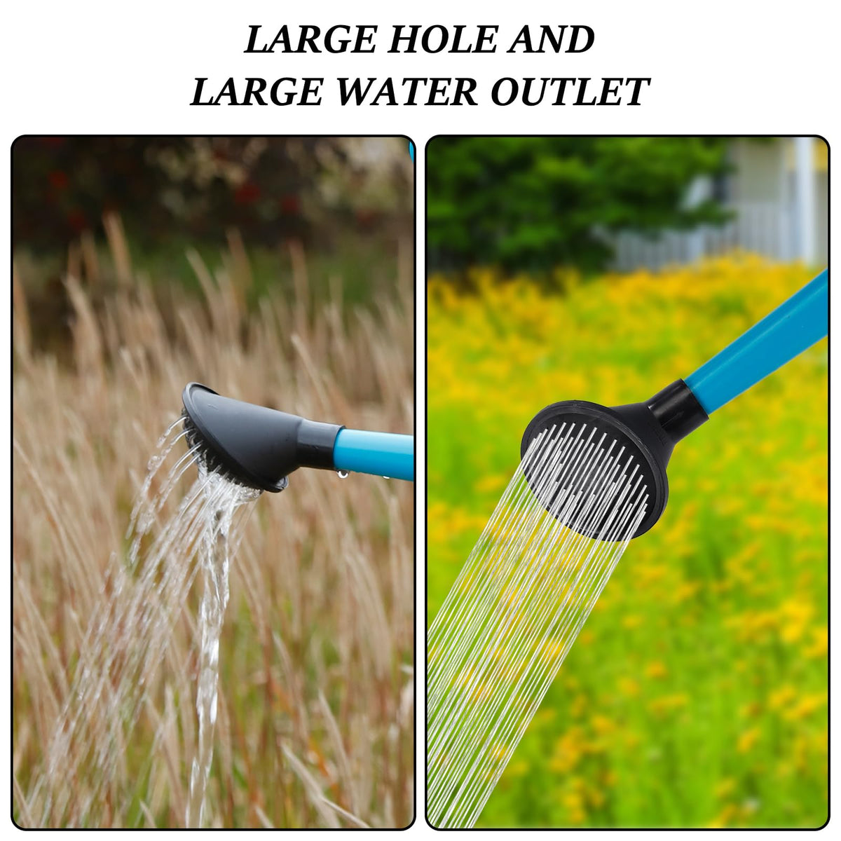 6L Foldable Watering Can with Rotating Nozzle & Long Spout for Plants, Indoor Outdoor Gardening, Clear Plastic-Blue
