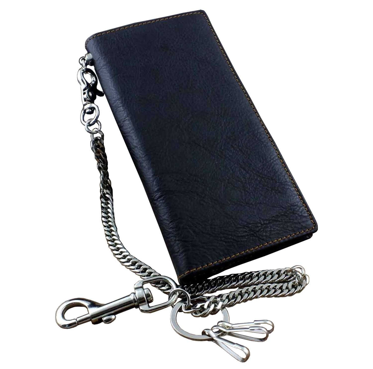 Real Leather Mens Biker Card/Money Long Wallet Purse W/Jeans Key Chain