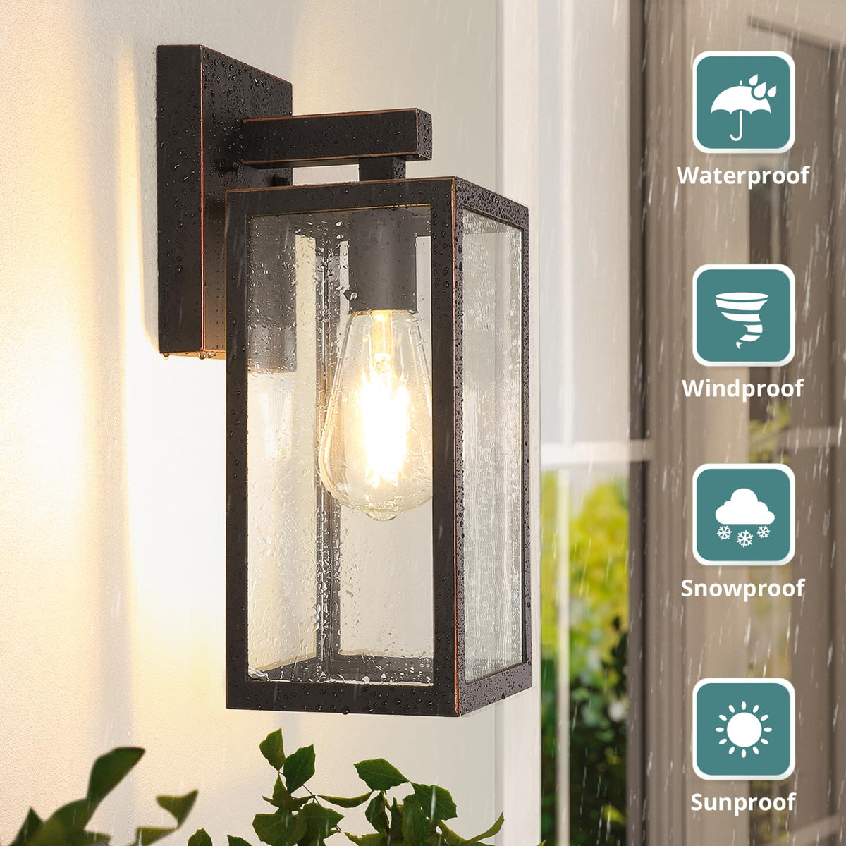 MAXvolador Outdoor Wall Lantern, Waterproof Sconce Light Fixture, Large, Oil-Rubbed Bronze, Model 2032BC, Aluminum