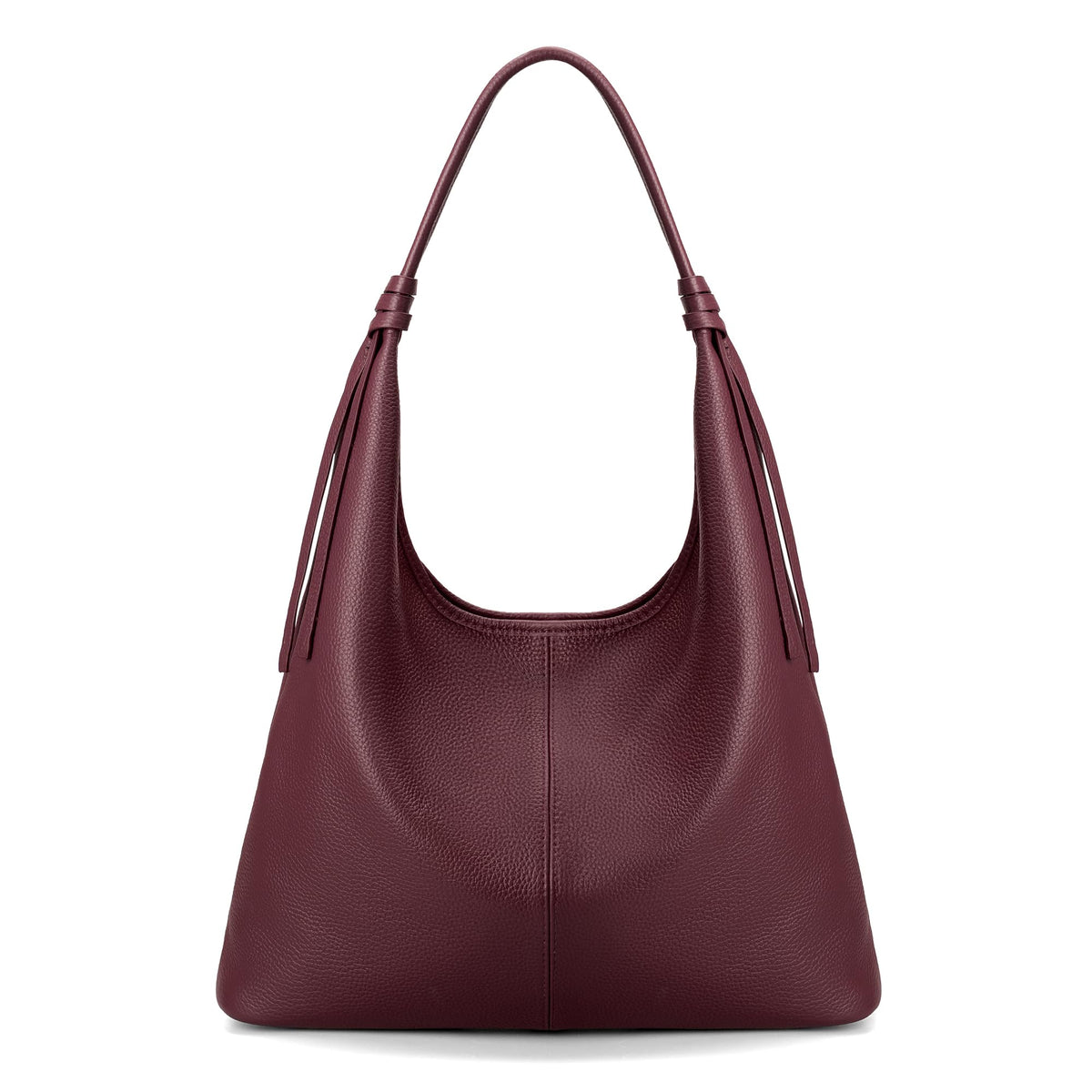 befen Genuine Leather Slouchy Hobo Purses for Women, Casual Hobo Bags Real Top Grain Leather Tote Handbags Women's Burgundy Shoulder Satchel for Shopping, Outing, Travel