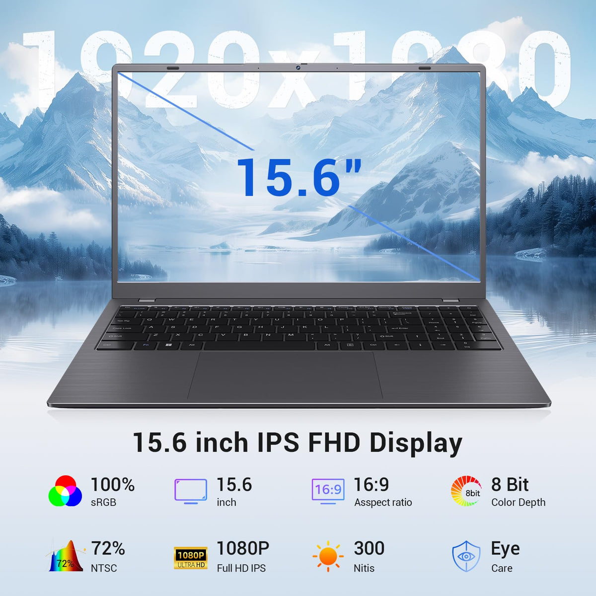 MAXVELTH 15.6 Inch Laptop Computer, AMD 3020e Processor (Up to 2.6GHz), 8GB RAM 512GB SSD, 1080P IPS FHD Display, USB3.2, Type-C, HDMI, WiFi 5, Win11 Laptop, Notebook Laptops for Business and Students