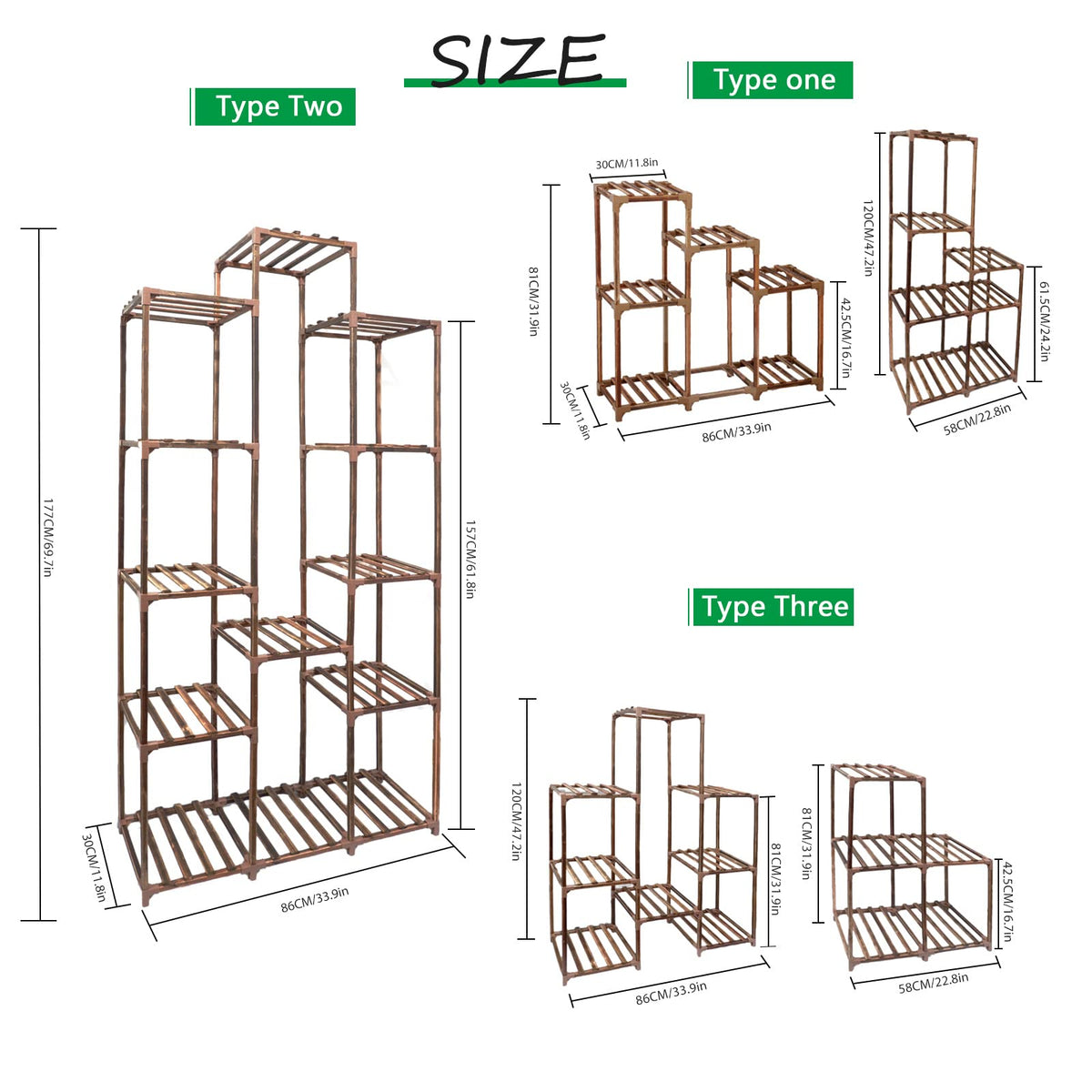 XXXFLOWER Plant Stand Indoor Outdoor 13 Tiers Wood Plant Shelf for Multiple Plants ，Large Plant Rack for Window Garden Balcony Patio Porch Living Room