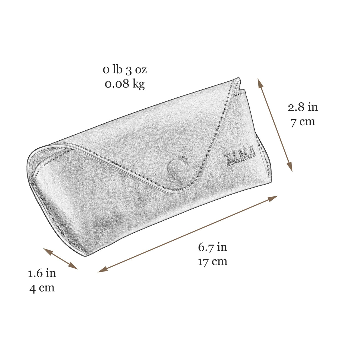 Time Resistance Leather Glasses Case - Hard Shell Leather Eyewear Holder – Sunglasses Case Handmade in Italy (Brown)