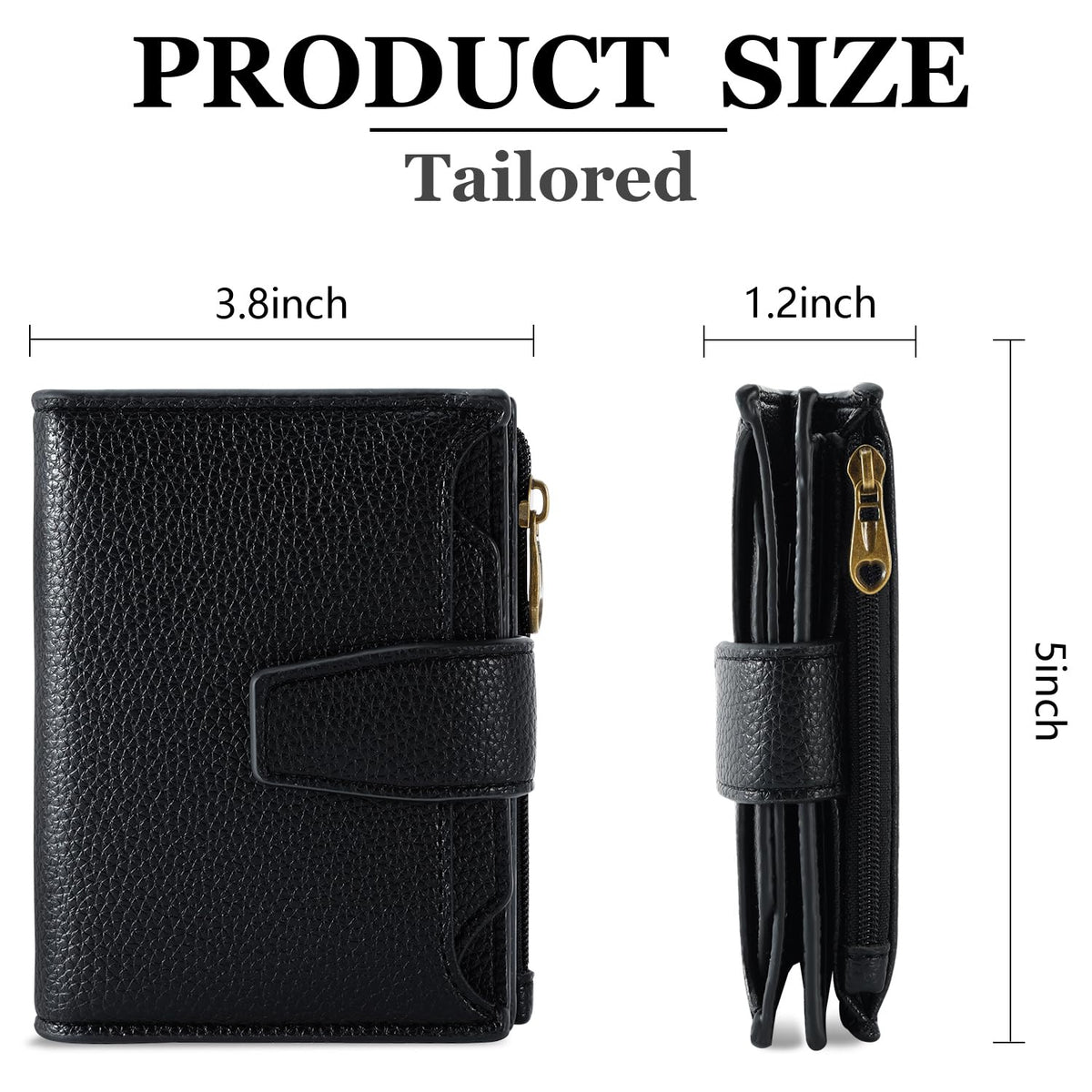 Airkit Small Wallet Women RFID Blocking Soft Leather Bifold Compact Card Holder Wallet for Women with Zipper Coin Pocket 4 ID Window