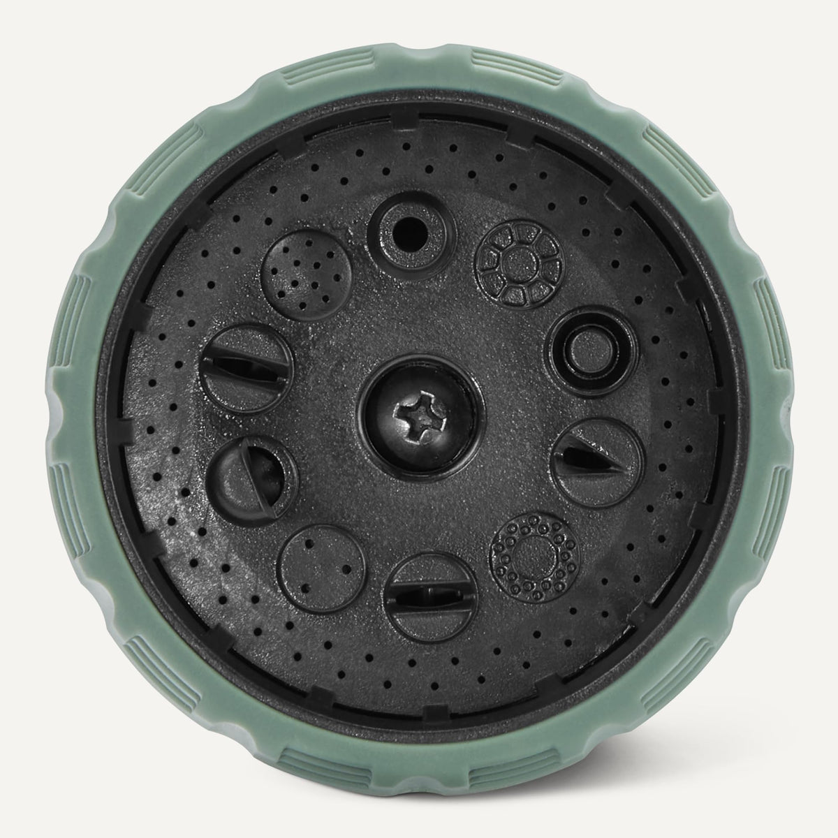 Amazon Basics 10 Spray Patterns Garden Hose Nozzle with Rotating Head, Black