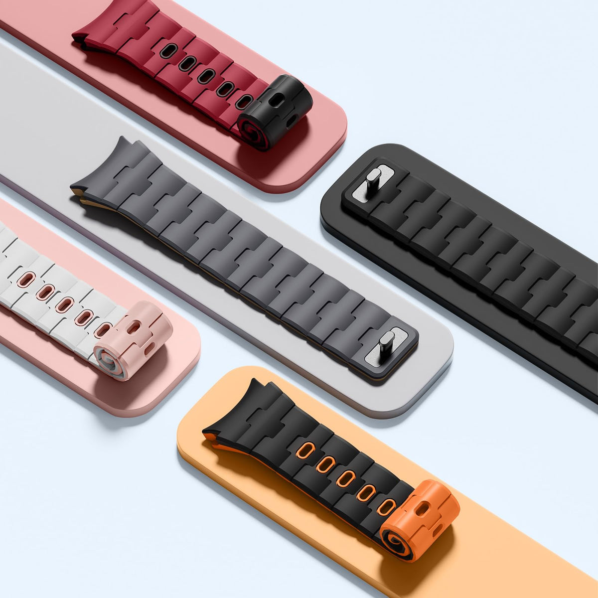 Bandletic Magnetic Silicone Band Compatible with Samsung Galaxy Watch 7 6 5 4 FE 40mm 44mm/for Galaxy Watch 6 4 Classic 43mm 47mm 42mm 46mm/Watch 5 Pro 45mm, 20mm No Gap Strap for Men Women, Black