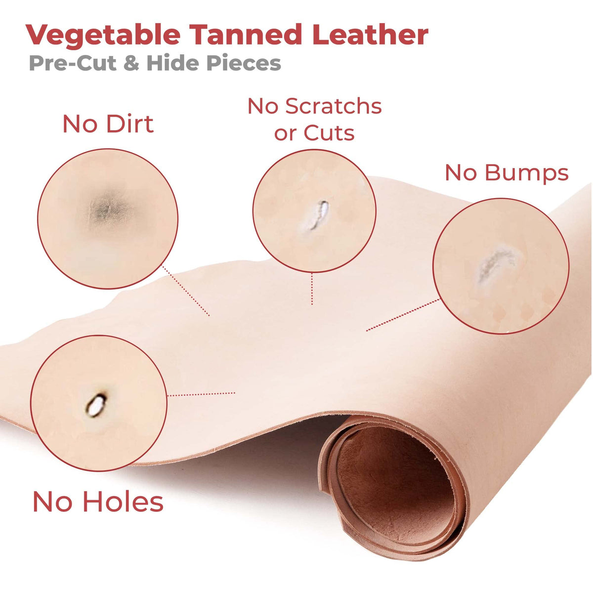 ELW 7-8 oz.(3-3.2 mm) Thickness Pre-Cut Square 2PCS 8"x12", Tooling Leather Vegetable Tanned Full Grain Leather - Cowhide Leathercraft for Holsters Knife Sheaths Coasters Molding Emboss Stamp Cases