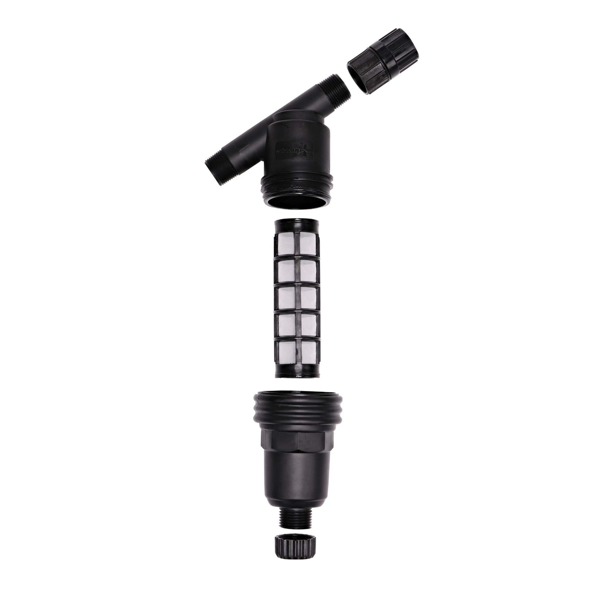 Raindrip R605DT "Y" Filter, 3/4-Inch MPT X 3/4-Inch MPT, for Drip Irrigation Systems, Connect to Pipe such as Sprinkler Riser, Removable Filter, Black