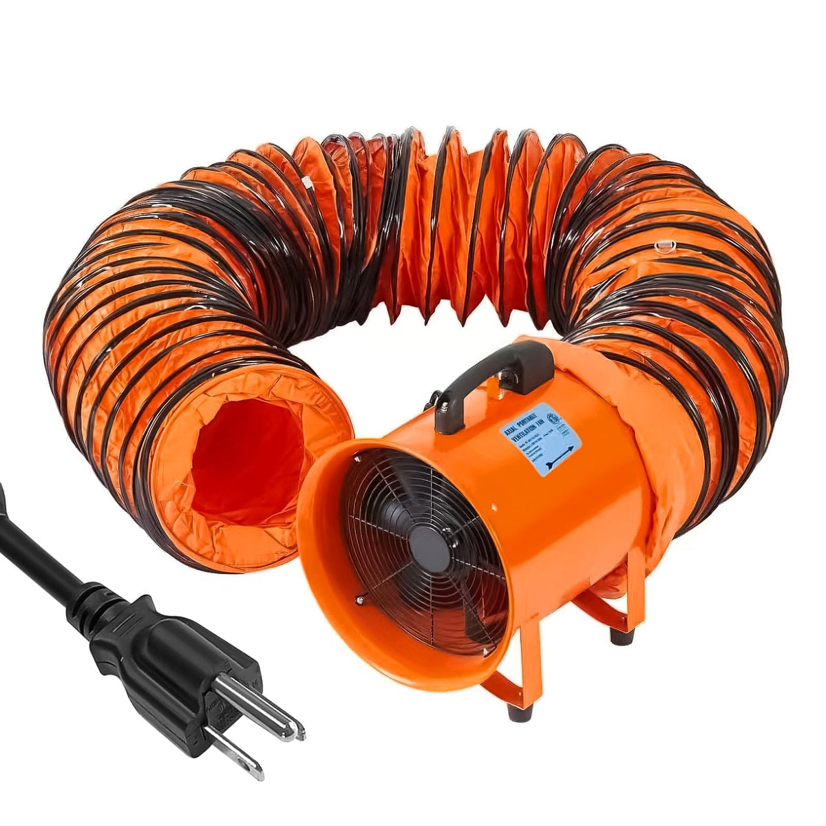 ActiveTrail 12 Inch Air Mover Blower Fan, 3500 CFM 580W Industrial Portable Ventilator Blower with 16 ft Flexible Duct,for Basements, Warehouse, Workshop, or Confined Space