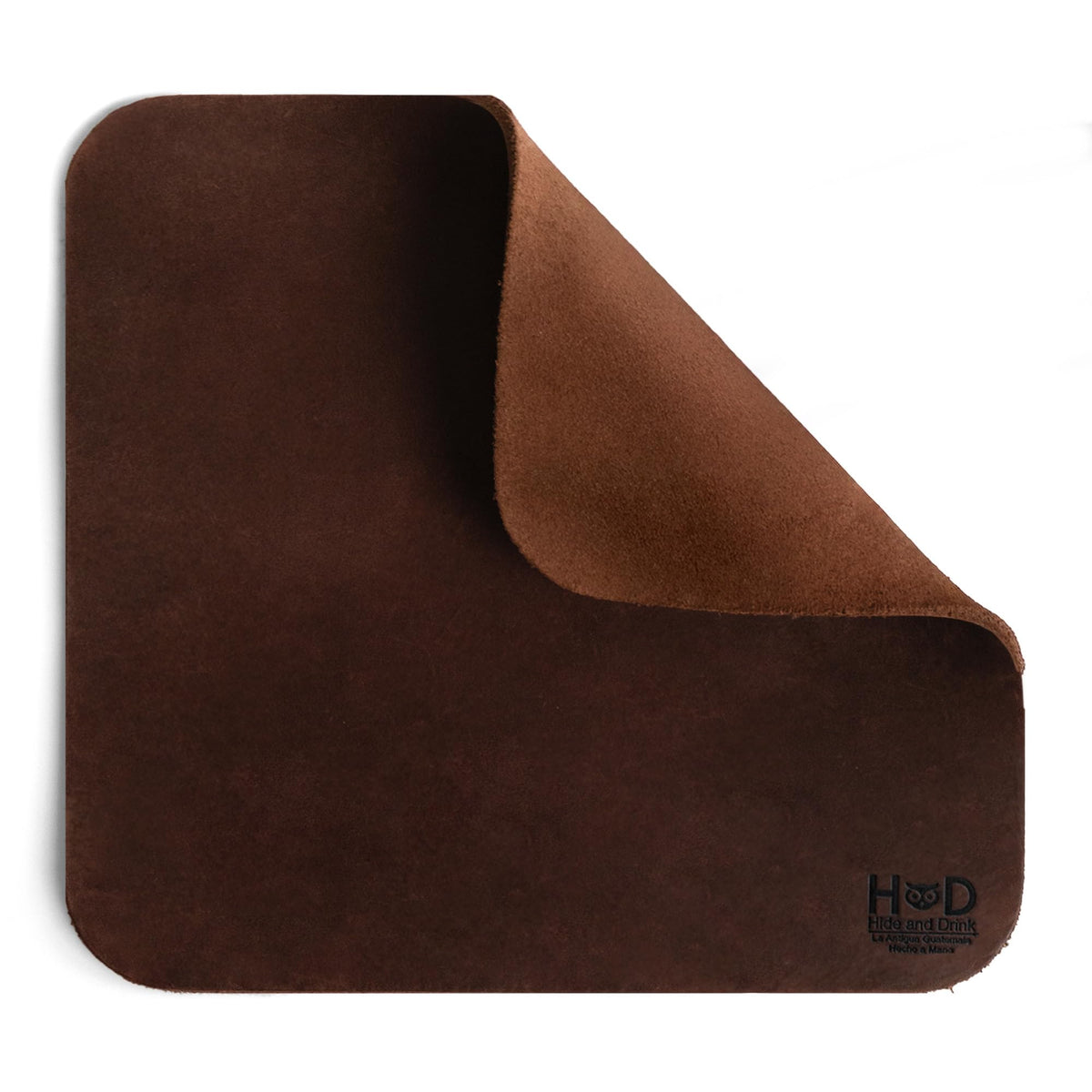 Hide & Drink Genuine Leather Mouse Pad, Anti Slip Leather Mousepad for Gaming, for Apple Magic Mouse & PC, Ergonomic Non Slip Base, Brown & Black Large Mat Pads for Desk, Computer Mousepads for Men
