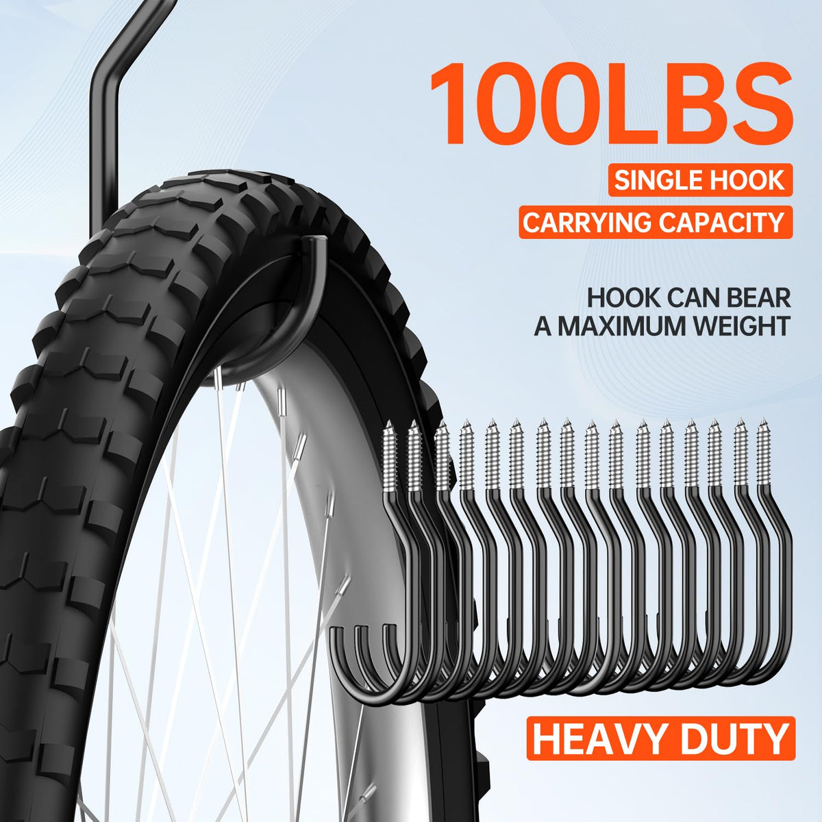 GURADESIGN 16-Pack Heavy Duty Bike Hook, Loading Capacity 100 LBS, 6 inch, Bike Hooks for Garage Wall and Garage Ceiling