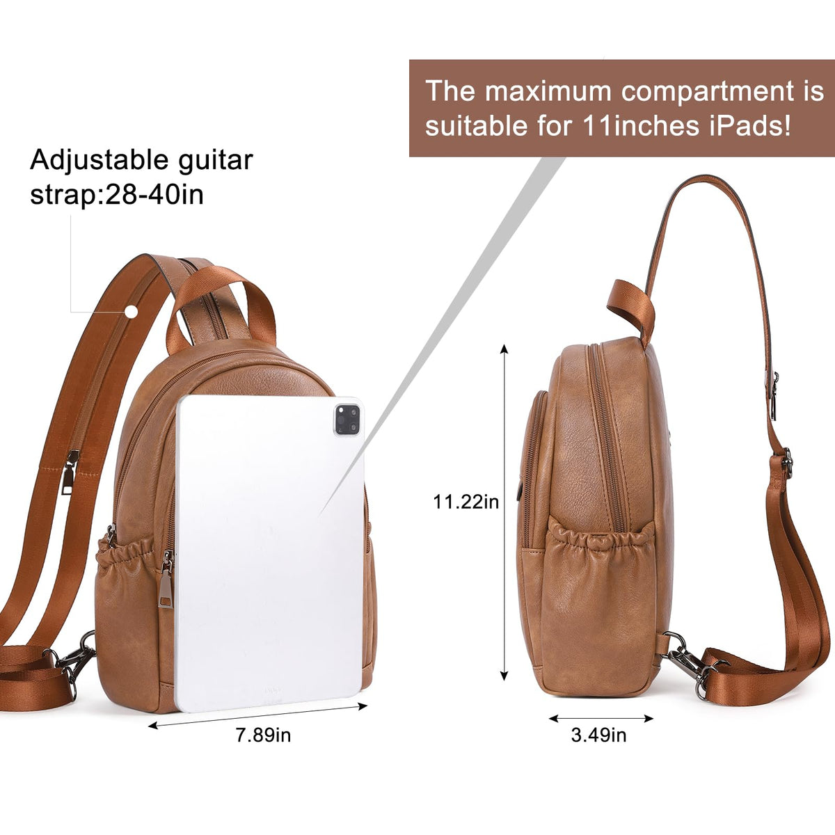 CLUCI Sling Bag for Women Leather Women's Backpack Small Convertible Backpack Purse for Women Travel Hiking Cycling
