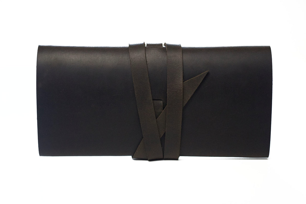 Leather Cord Organizer Wrap for Cables - Brown