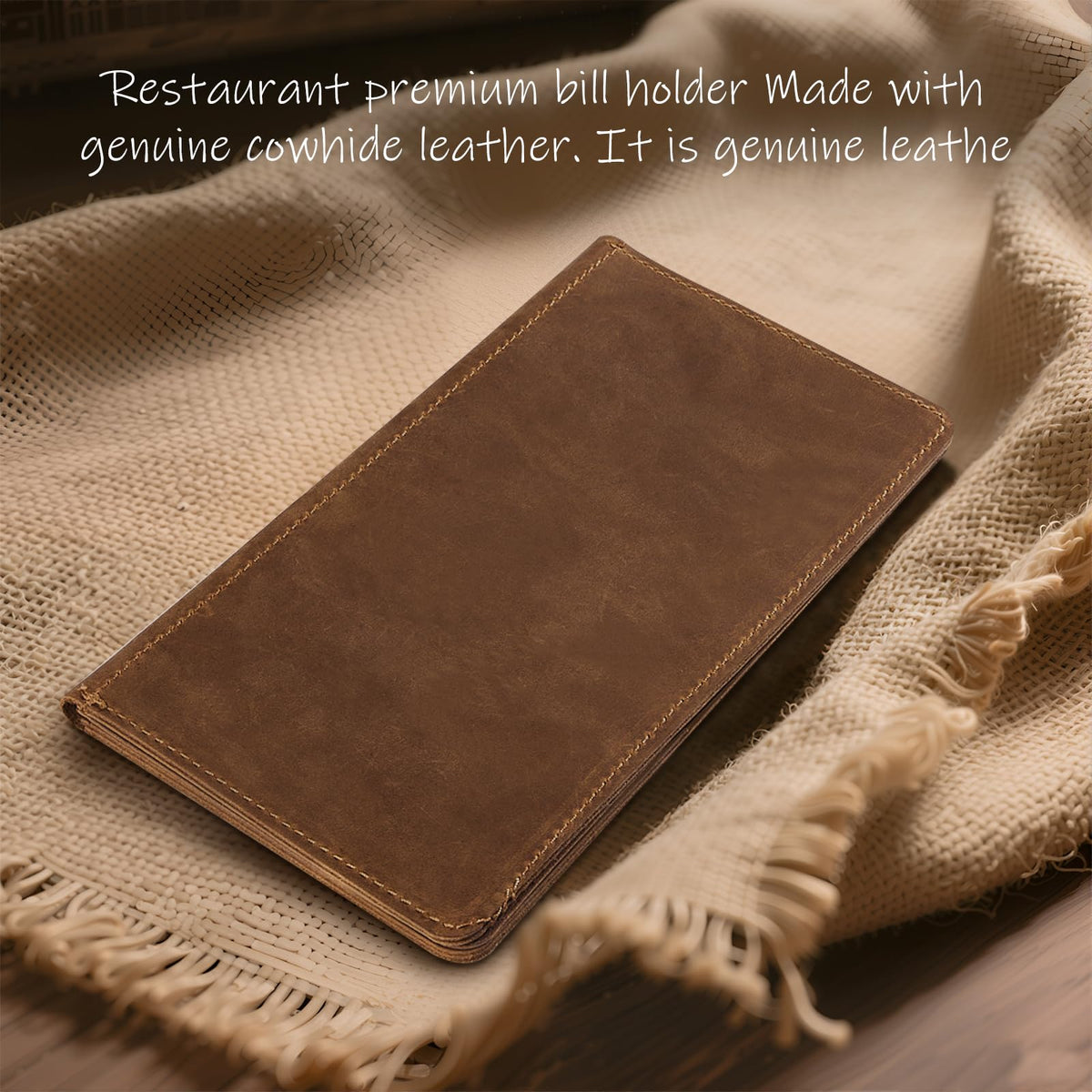 CoBak Genuine Leather Check Presenter - Guest Check Holder for Restaurants, Bars, Hotels, Professional Bill Folder for Servers, 2 Pack