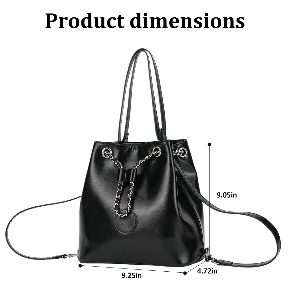 Goinsound Bucket Bag for Women, Vegan Leather Drawstring Tote with 2 Convertible Straps, Casual Crossbody Handbag