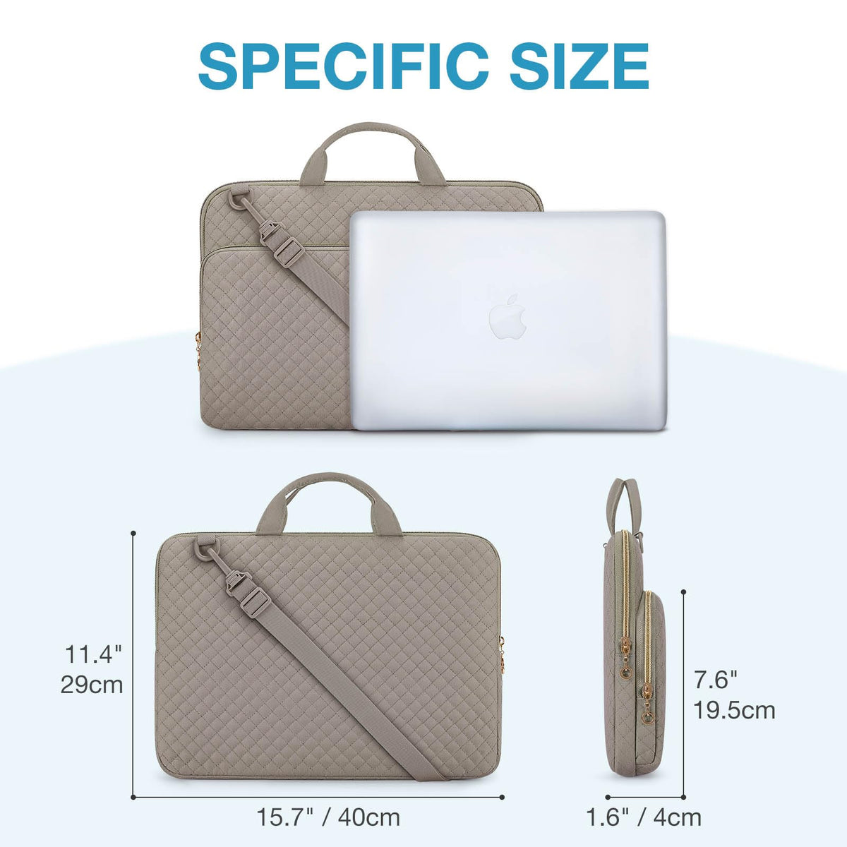 BAGSMART Laptop Sleeve 15.6 Inch, Lightweight Laptop Bag Compatible with MacBook Pro 16 Inch,15.6 Inch HP,Dell,Acer Aspire,Asus Notebook, Protective Case with Shoulder Strap,Pocket,Handle, Gray