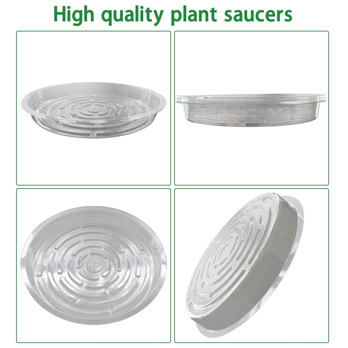 labworkauto 5 Pieces of Clear Thick Plastic Heavy Duty Sturdy Plant Saucer Drip Trays Replacement for pots