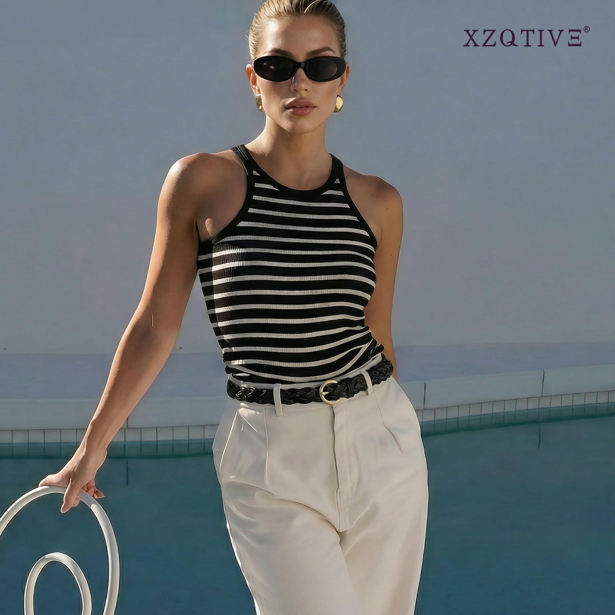XZQTIVE 2 Pack Women's Braided Leather Belts Casual 0.9" Skinny Woven Belt for Jean Pant