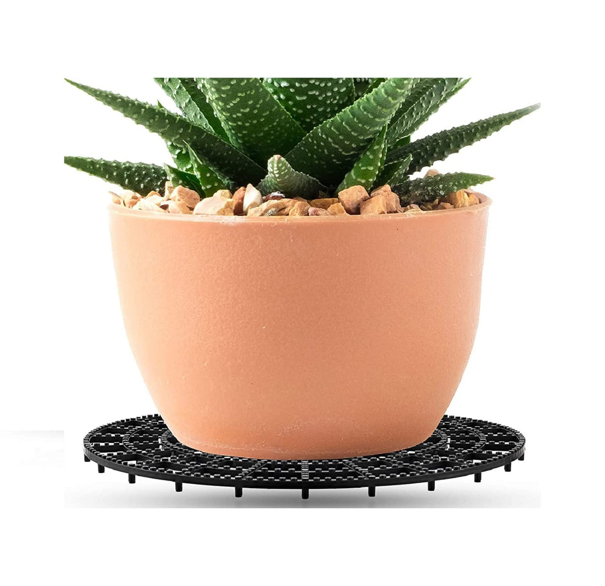 11 Inch Round Plant Riser Trivet Stand Pot Saucer Floor Protector Size Adjustable for Prevent Rot and Damage on Patio & Deck Carpet (6 Pcs)