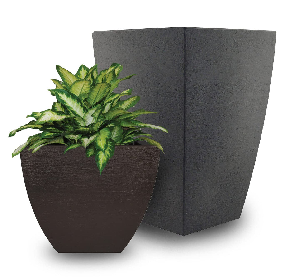 Tusco Products MSQ16ES Modern Square Garden Planter, 16-Inch, Espresso