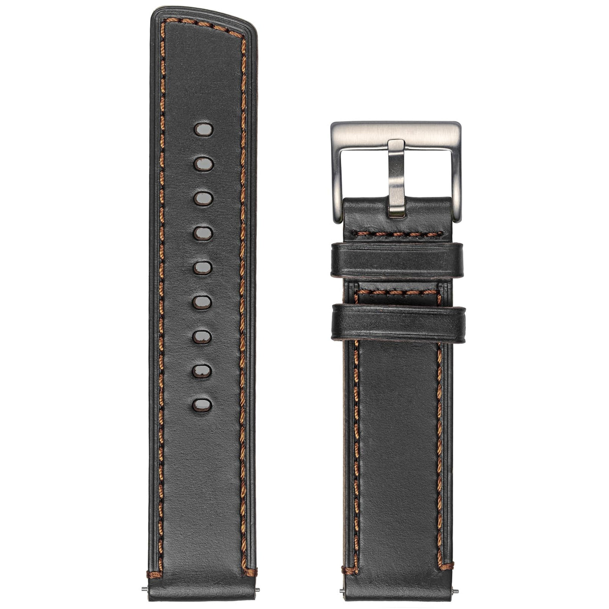 hemsut h Soft Leather Watch Bands for Men, Horween Quick Release Leather Watch Strap Vintage Watch Replacement Wrap of 22mm