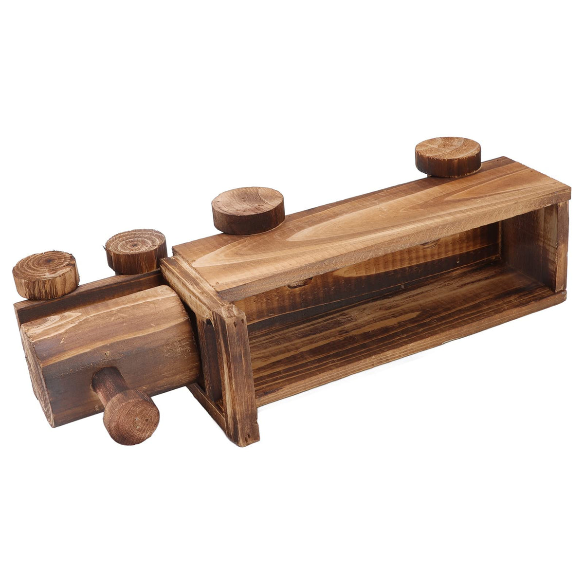 Hapivida Wooden Flower Pot, Train Shape Succulent Plants Containers Retro Plant Potted Bonsai Planter Cute Small Funny Plant Pots