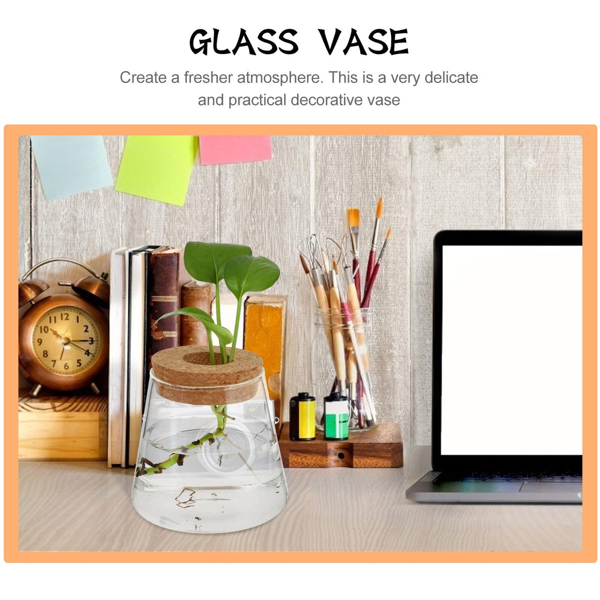 Healifty 2pcs Hydroponic Glass Planter Vases 6.5cm Mouth Diameter Glass Terrarium Plant Containers for Home Office Garden Decoration