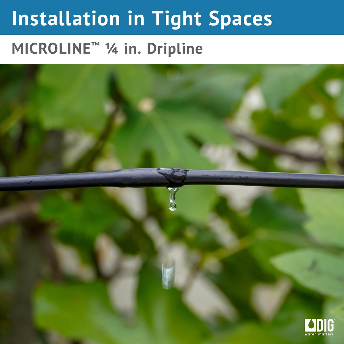 DIG ML-509, 500', ¼" MICROLINE Dripline - 9” Spacing, Color Black – UV Protected Drip Line