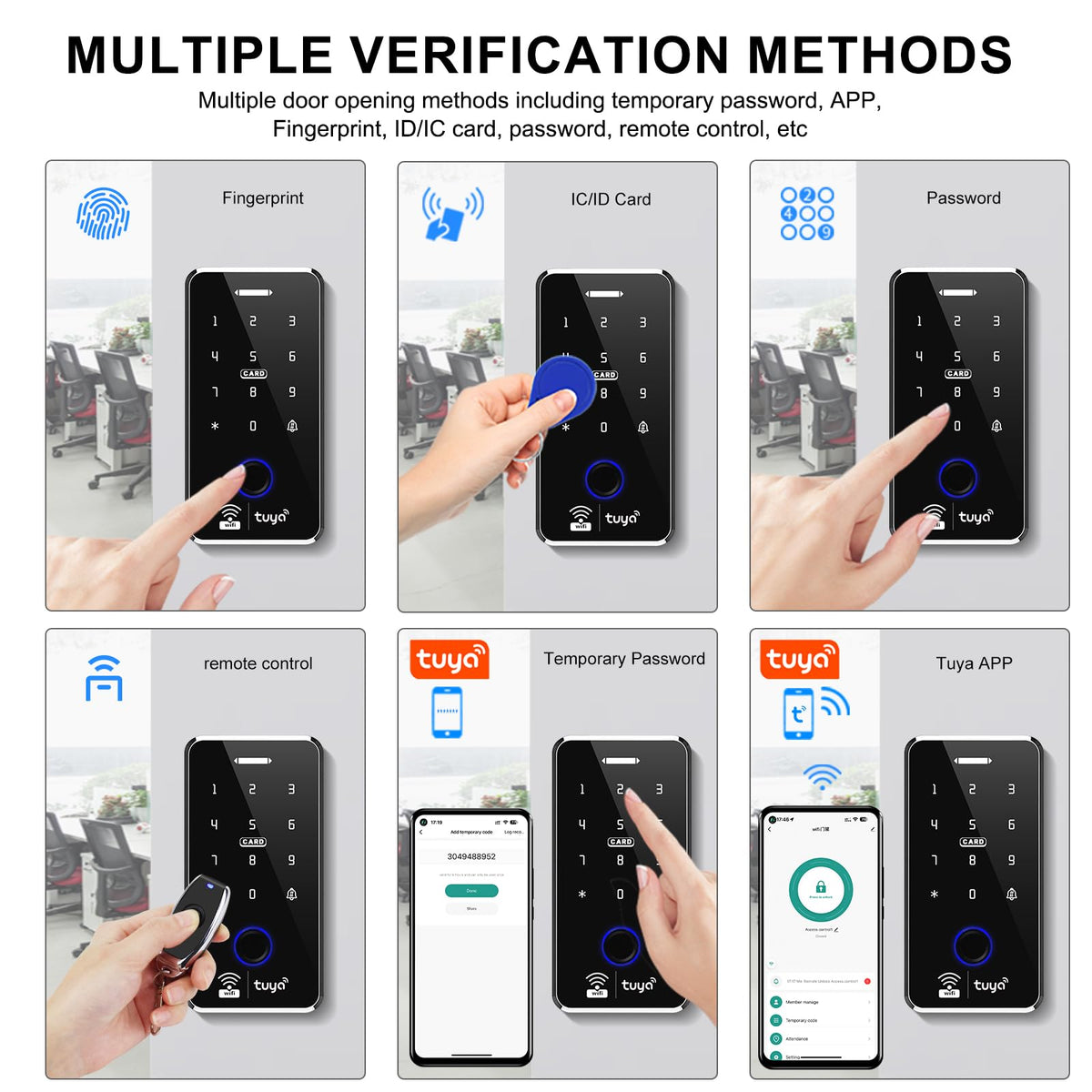 XYBkey WiFi TUYA Security Access Control System Kit: Waterproof, Fingerprint, Password, RFID Keyboard Lock, 600lb Magnetic Lock + ZL Bracket, Smart Remote Door Opener, App WG26 Doorbell, Sensor Switch