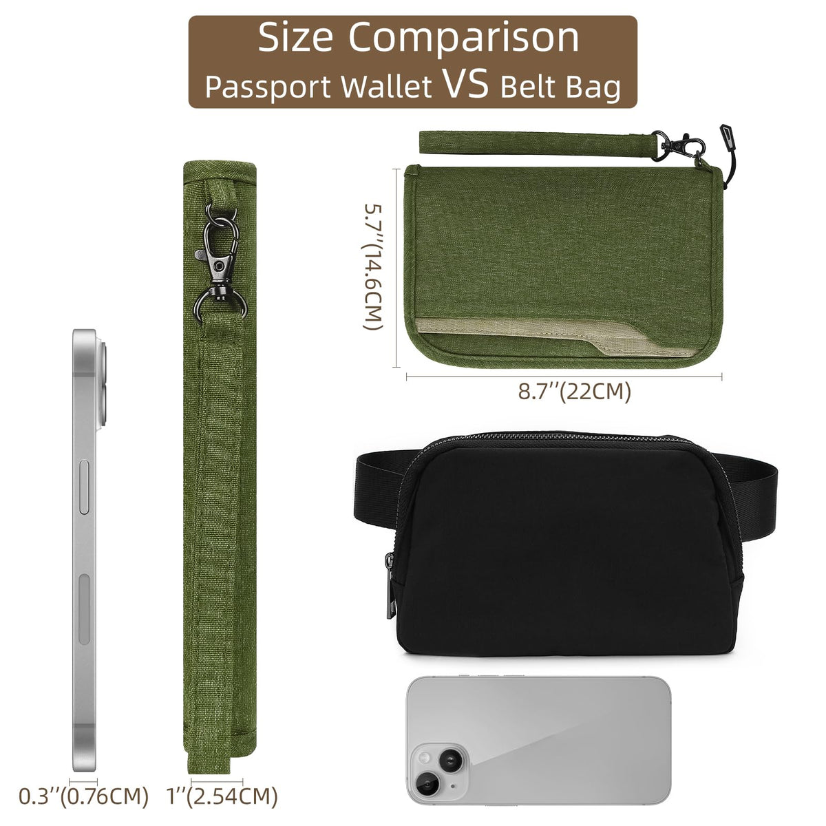 ZOPPEN Rfid Passport Holder Travel Wallet Family Documents Organizer Travel Accessories for 6 Passport, with Vaccine Card Slot Fits 4.3 X 3.5 inches Vaccine Card #06 Green