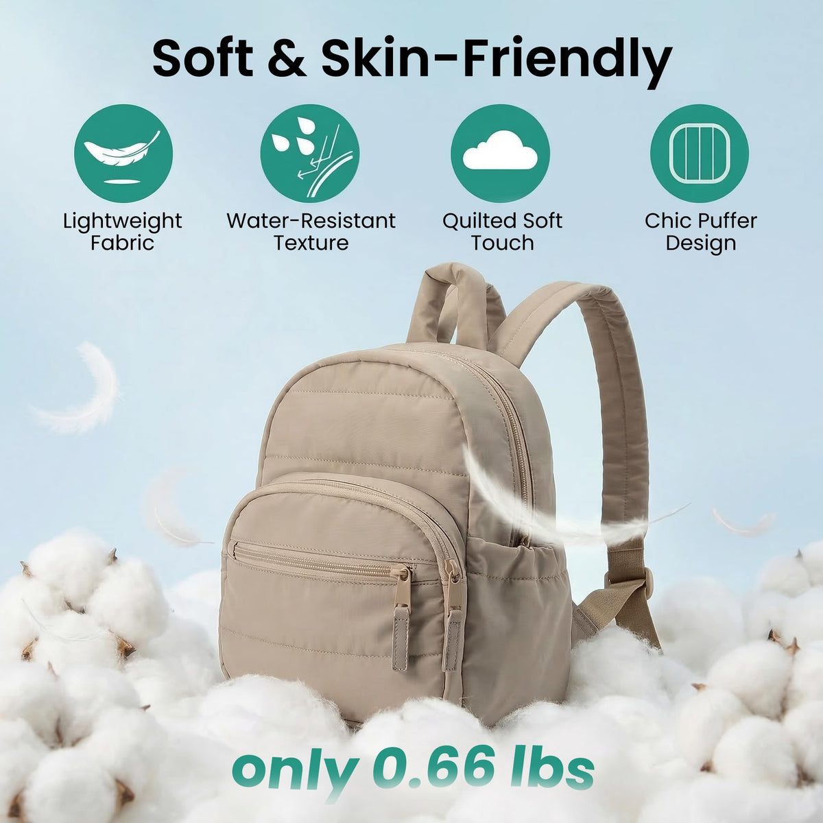 MxDicha Backpack for Women, Mini Backpack with Quilted Design and Adjustable Straps, Large Capacity Multi Compartment, Lightweight Comfort for Work Travel Outdoor Gym Hiking, Bookbag for Women(camel)