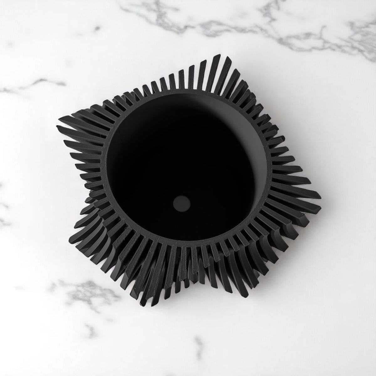 Aeon Twist Modern Planter – Black Sculptural Plant Pot for Indoor Decor Geometric Design with Drainage – Unique Home Accent for Living Room, Office, or Shelf (Black, Compact Structure: 6" x 4" WH)