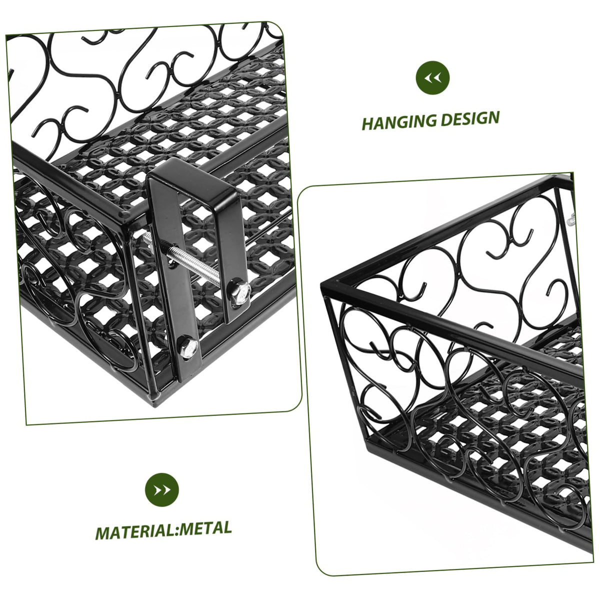 POPETPOP Hanging Window Plant Shelf Metal Flowerpot Rack Balcony Planters Railing Holder