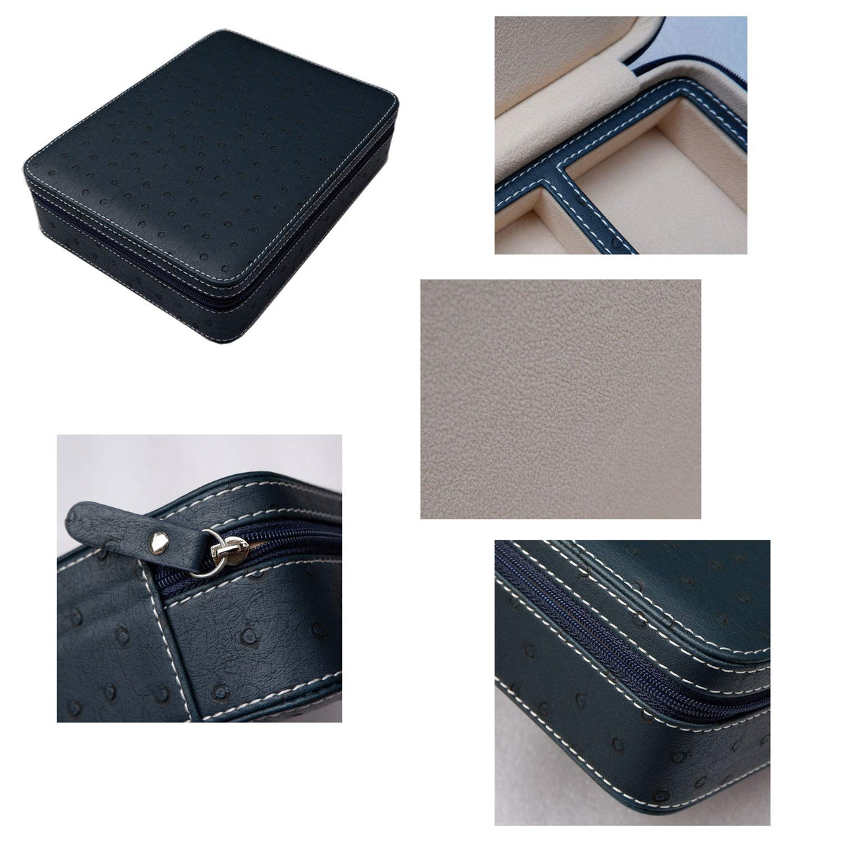 Beaufort 3 Slots PU Leather Eyeglasses Storage Box Sunglasses Box Jewelry Display Case Watch Box for Women Men